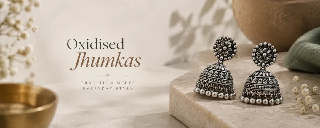 Oxidised Jhumkas