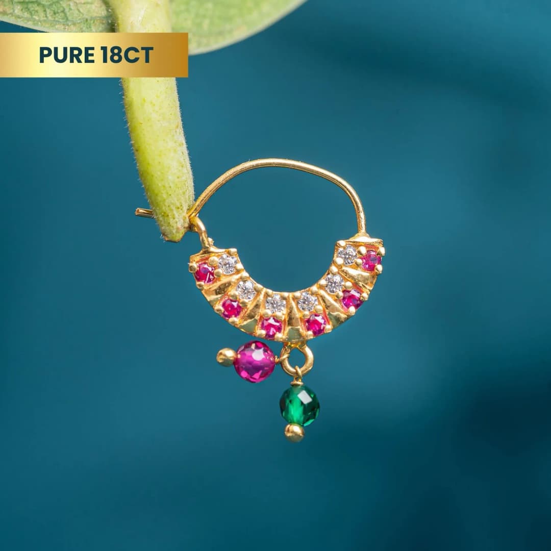 Elegant Latkan Gold Nath