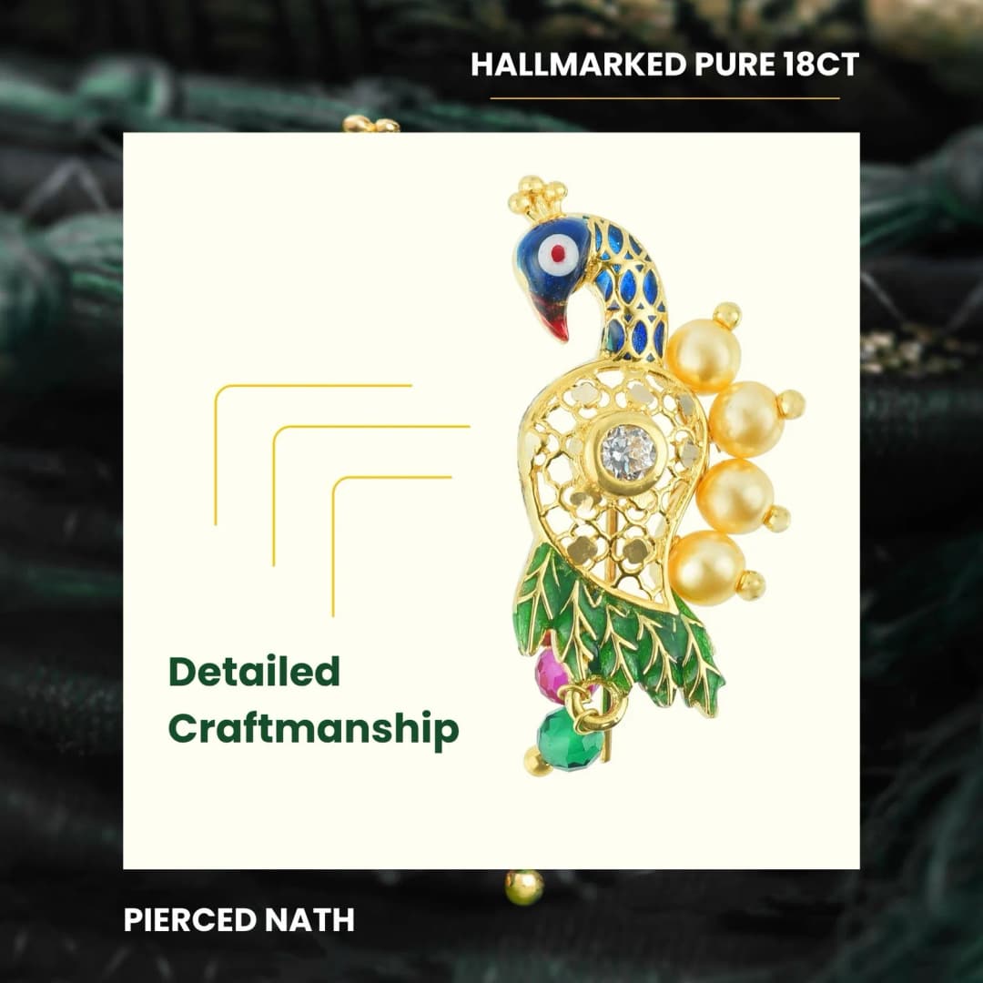 Paithani Peacock Gold Nath