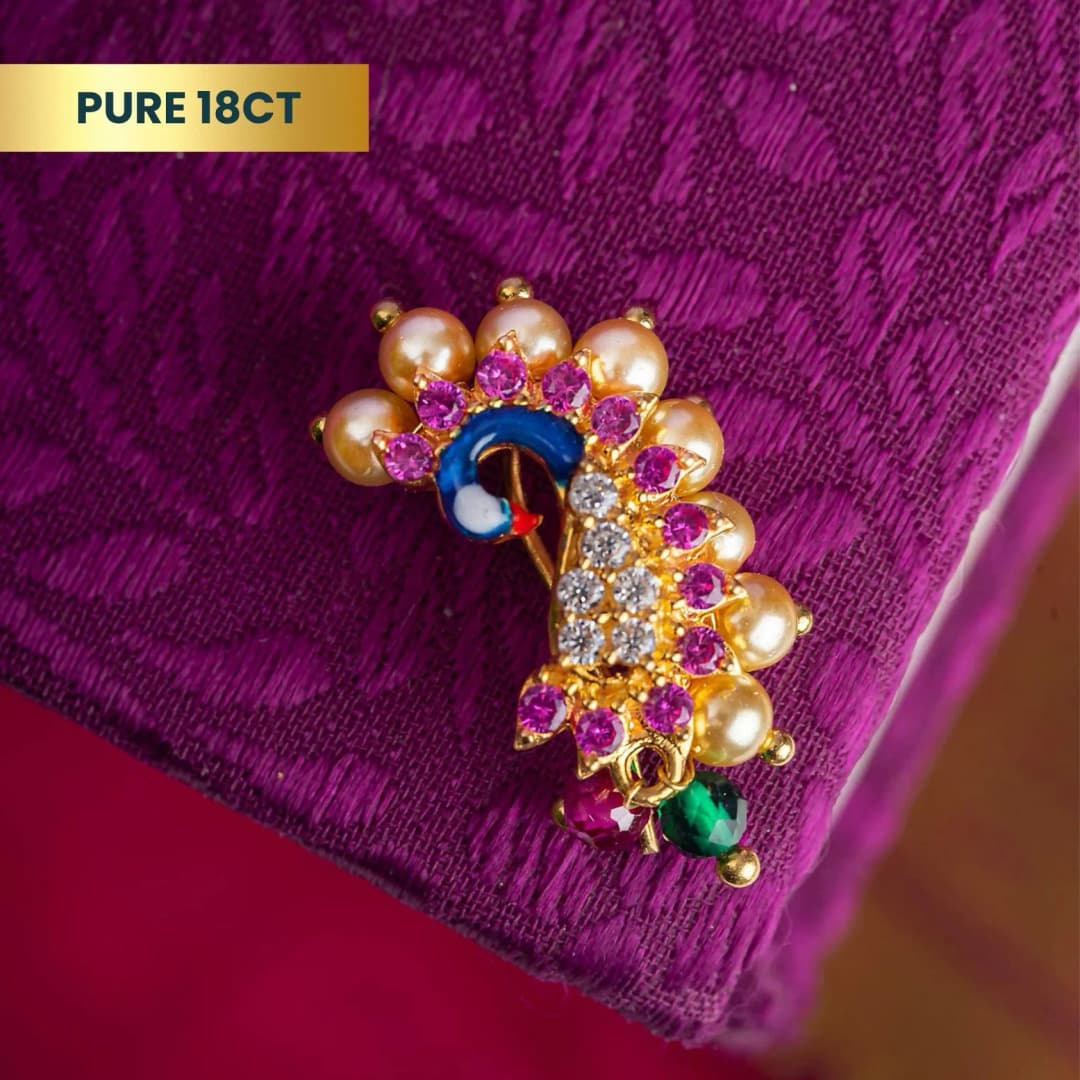Peacock Parijat Gold Nath