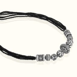Silver Bead Oxidised Mangalsutra