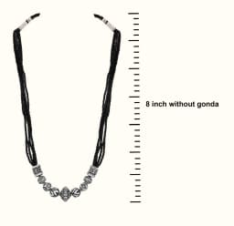 Silver Bead Oxidised Mangalsutra