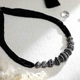 Classic Silver Oxidised Mangalsutra