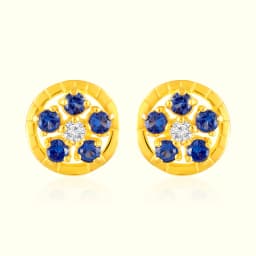 22Kt Blue Floral Gold AD Tops