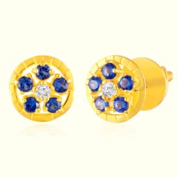 22Kt Blue Floral Gold AD Tops