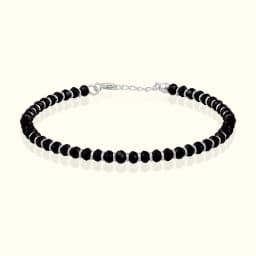 Sterling Silver Black Beaded Bracelet