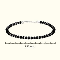 Sterling Silver Black Beaded Bracelet