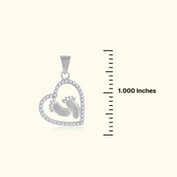 Silver Heart Baby Feet Locket