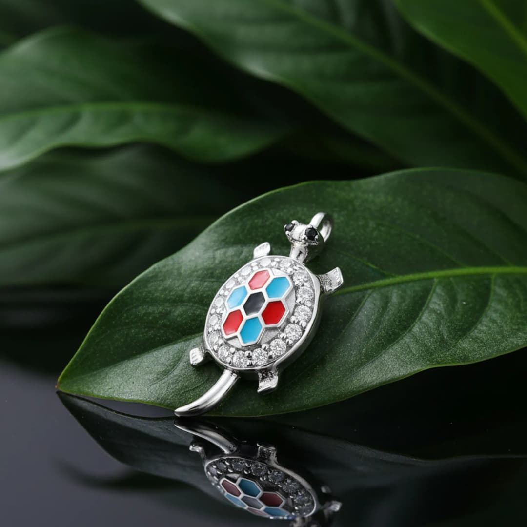Lucky Tortoise Turtle Silver Locket