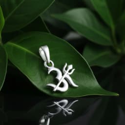 Trishul Om Silver Locket