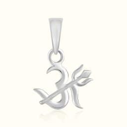 Trishul Om Silver Locket