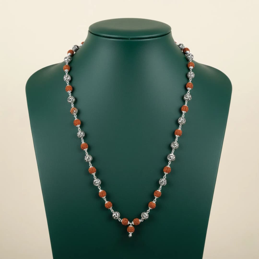 Spiritual Silver Rudraksha Mala
