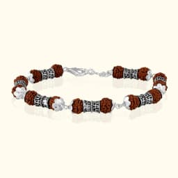 Trendy Rudraksh Silver Bracelet
