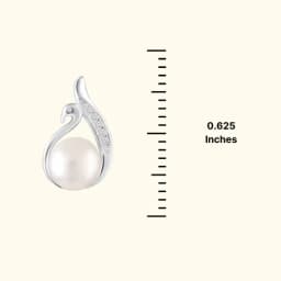 Celestial Curve Pearl Silver Studs