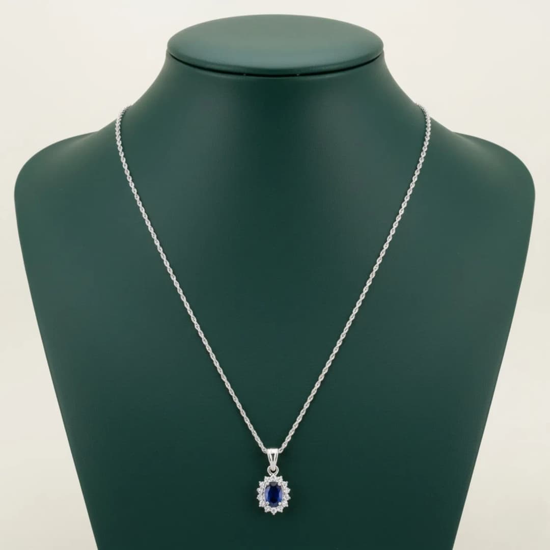 Blue Mirage Silver Fancy Chain