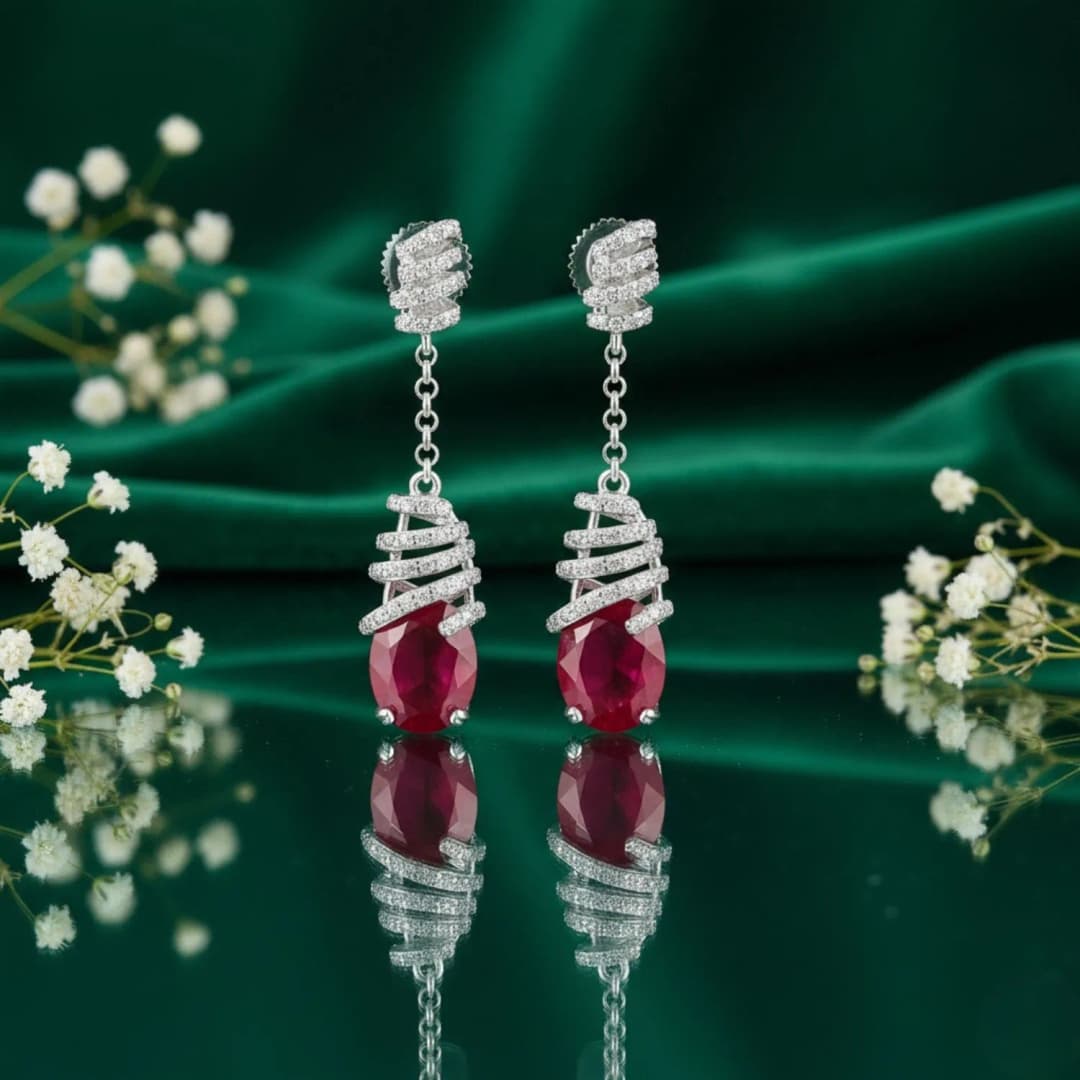 Fuchsia Luxe Sterling Silver Earrings