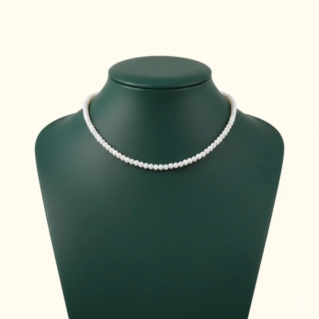 Elegant Pearl Bead Silver Chain
