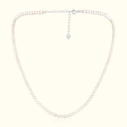 Elegant Pearl Bead Silver Chain