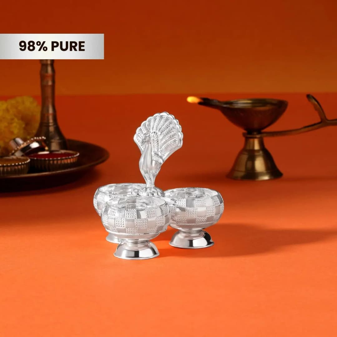 Pure Silver Peacock Karanda