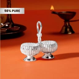 Pure 92.5 Silver Haldi Kumkum Karanda