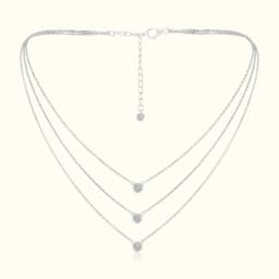 Triple Layered Luxe Silver Necklace