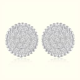 Silver Round Cluster Studs