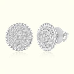 Silver Round Cluster Studs