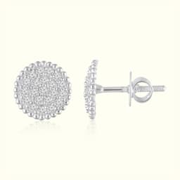 Silver Round Cluster Studs