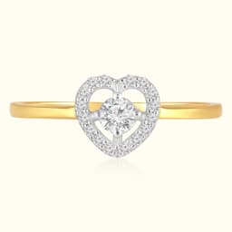 9CT Gold Heart AD Solitaire Ring