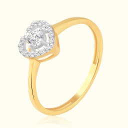 9CT Gold Heart AD Solitaire Ring