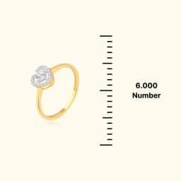 9CT Gold Heart AD Solitaire Ring