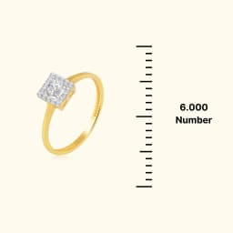 Regal 9CT Gold Square Halo Ring