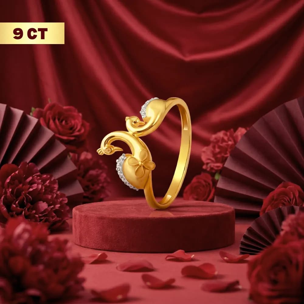 9CT Golden Mayur Dailywear Ring