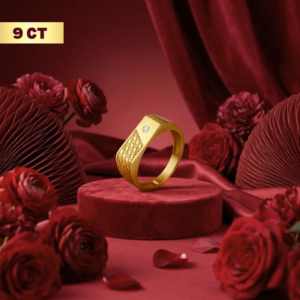 Origin Mens 9ct Gold Texture Ring