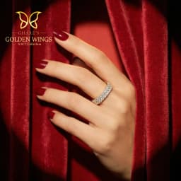 Vantage 9CT Gold Stackable AD Stones Band