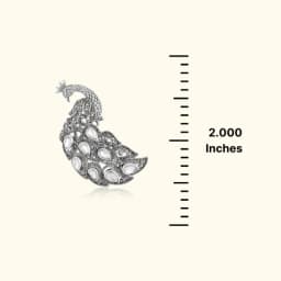 Marcasite Style Silver Peacock Brooch Pin