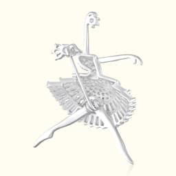 Sterling Silver CZ Ballerina Brooch Pin
