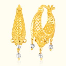 9CT Gold Ornate Dangle Bali Earrings