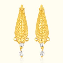 9CT Gold Ornate Dangle Bali Earrings
