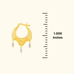 9CT Gold Ornate Dangle Bali Earrings