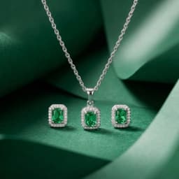 Jade Aura Silver Necklace Set