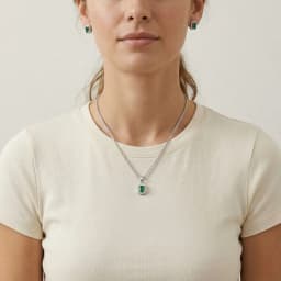 Jade Aura Silver Necklace Set