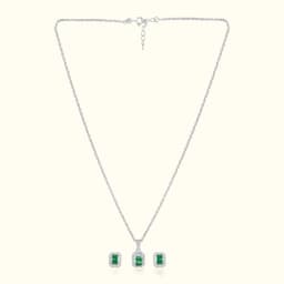 Jade Aura Silver Necklace Set