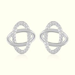 Silver Interlocking Geometric Earrings