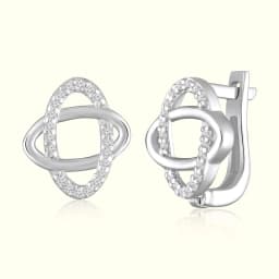 Silver Interlocking Geometric Earrings