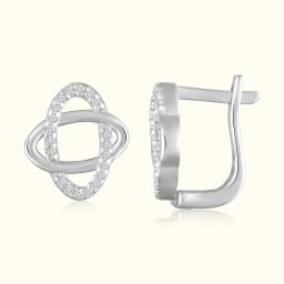 Silver Interlocking Geometric Earrings