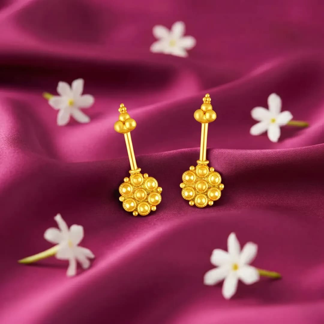 Gold Plated Silver Floral Bugadi