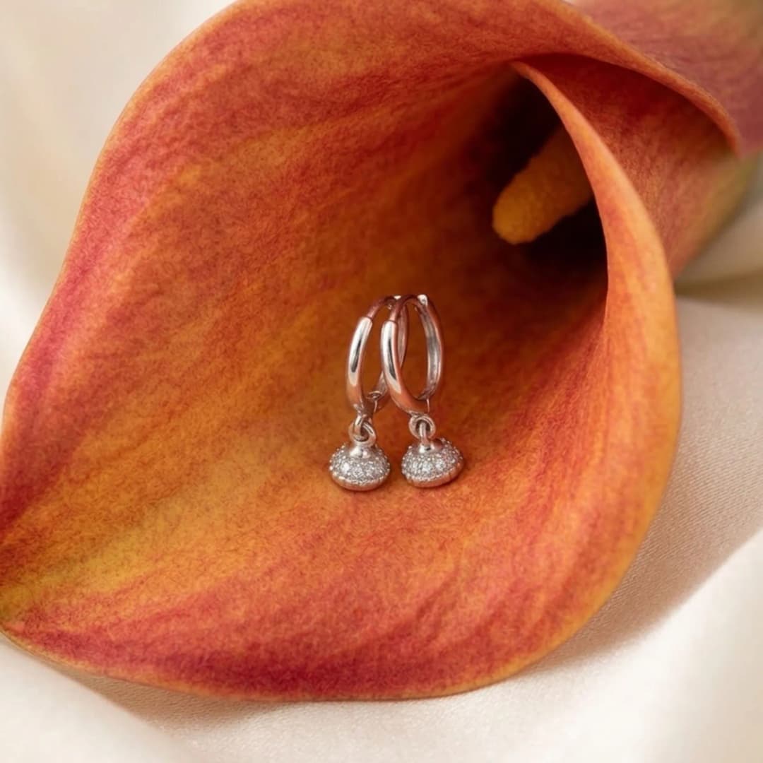 Pure Silver Bali with Hanging Jhumka