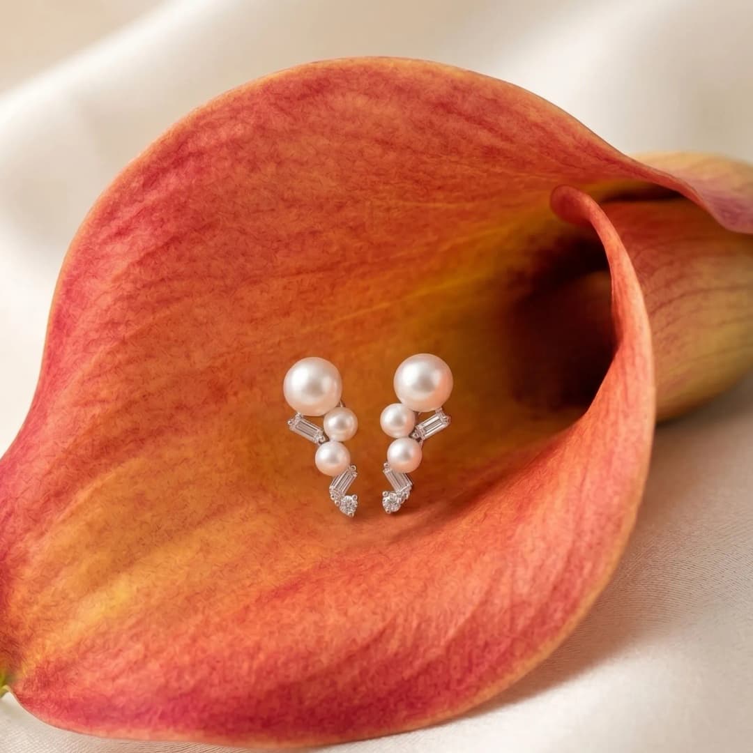 PearLustre Silver Earrings