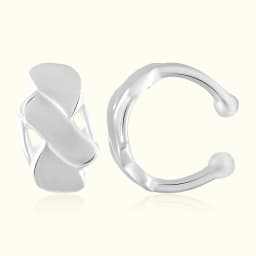 Silver Criss-Cross Ear Cuff